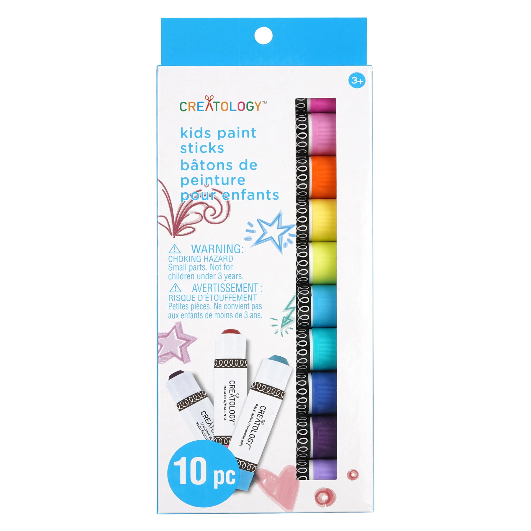Bright Colors Kid’s Paint Sticks by Creatology – Vibrant Assorted Colors - Mess-Free Painting for Kids - Easy Glide - Non-Toxic - 12 Pack