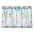 thumbnail image 7 of Yayeee Kitchen Curtains Tier Pair Light Filtering 27"x24" Rod Pocket Short Cafe Window Panel, Cute Rabbits, 7 of 7