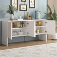thumbnail image 5 of Modern Sideboard Storage Cabinet 60-Inch Long Wooden Credenza Console Table Accent Cabinet with 4 Doors for Living Room Entryway, 5 of 8