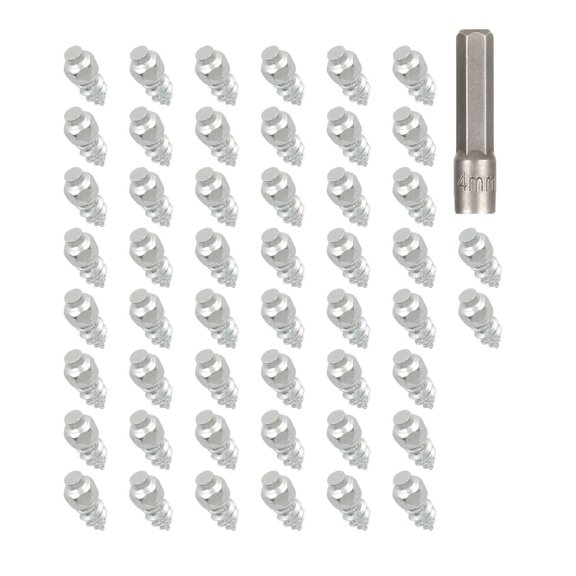 50Pcs Snow Chain Tire Studs Screw Snow Chain Tire Spikes Snow Chain Tire Studs Motorcycle Spikes Antislip Tire Screws