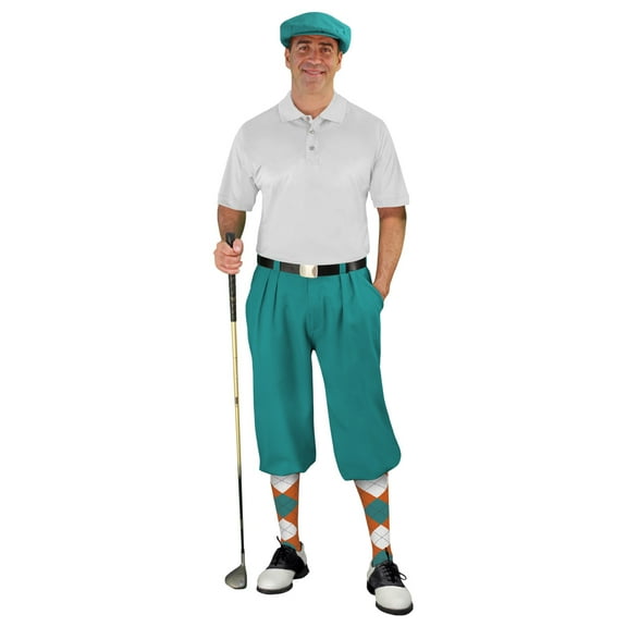 Golf Knickers Start-in-Style Traditional (Plus Fours) Outfit for Men - Teal - 50"