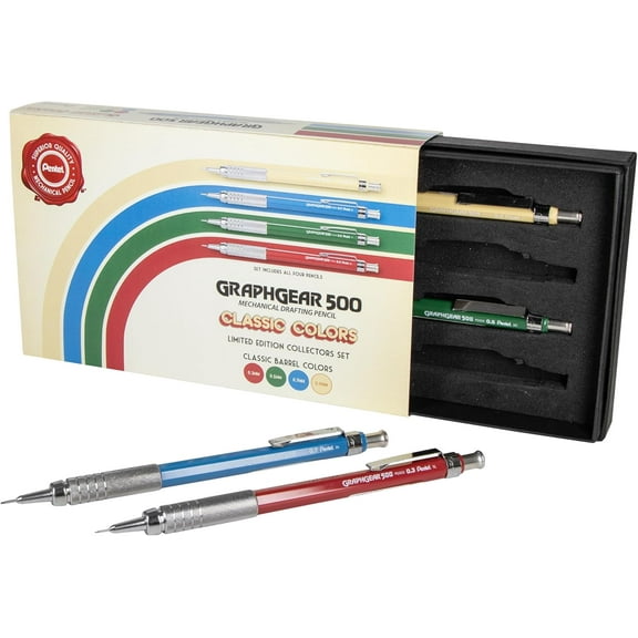 Pentel GraphGear 500 Limited Edition Mechanical Pencil, Classic Colors Box Set