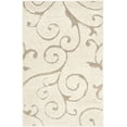 thumbnail image 3 of SAFAVIEH Florida Doug Floral Vines Geometric Shag Area Rug, Cream/Beige, 4' x 6' - Transitional Modern Design, Cream & Beige, Non-Shedding & Easy Cleaning, Ultra Plush Thick Pile, Ideal for Living Ro, 3 of 18
