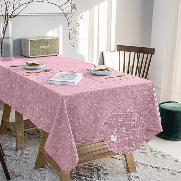 Jsfly Manteles Gruesos De Lino Y Algodón Impermeables, Mantel Rectangular Para Mesa De Comedor, Se Limpia Con Un Paño, Cubierta De Mesa Para Interiores Y Exteriores, Para Cocina, Fiestas Y Banquetes,