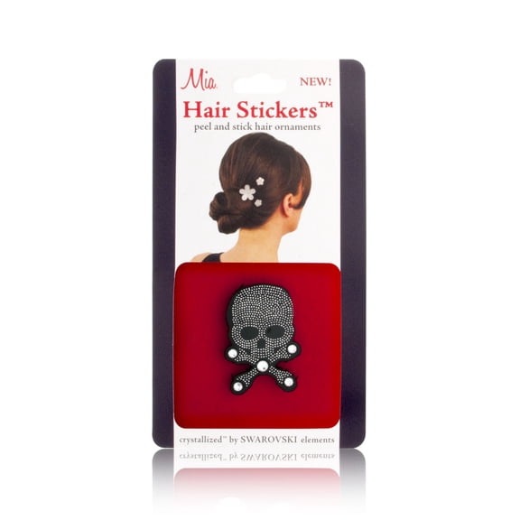 Mia Hair Stickers - Large Model No. 04806 - Black Skull
