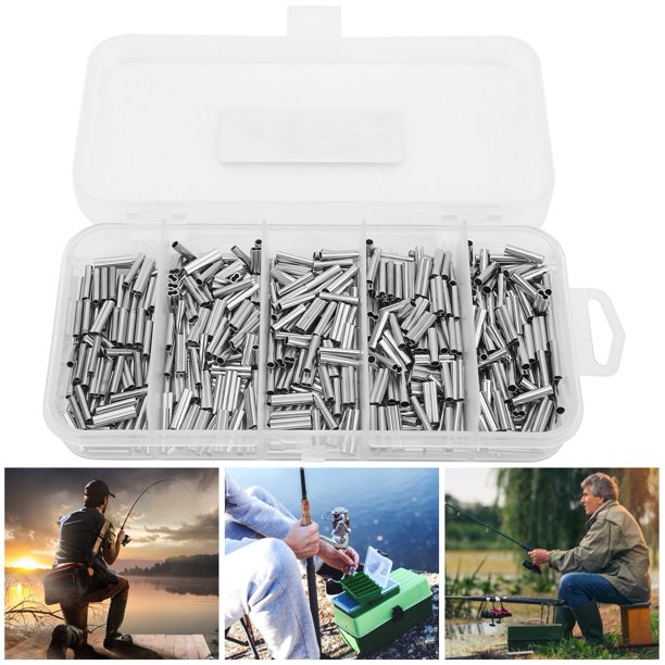 ESTINK 500PCS Single Double Barrel Crimping Sleeve Fishing Line Wire ...