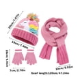 thumbnail image 3 of Gubotare Boys Hat and Gloves Kids Hats and Gloves Sets,Warm Knit Winter Beanie Hat Scarf Gloves for Boys Girls Pom Poms Toddler Hats (Pink,3-6 Years), 3 of 9