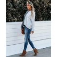 thumbnail image 4 of Femmes Lâches Col Rond Tricot Couleur Bloc Pull Manches Longues Automne Hiver Loisirs Pull Tops L, 4 of 5