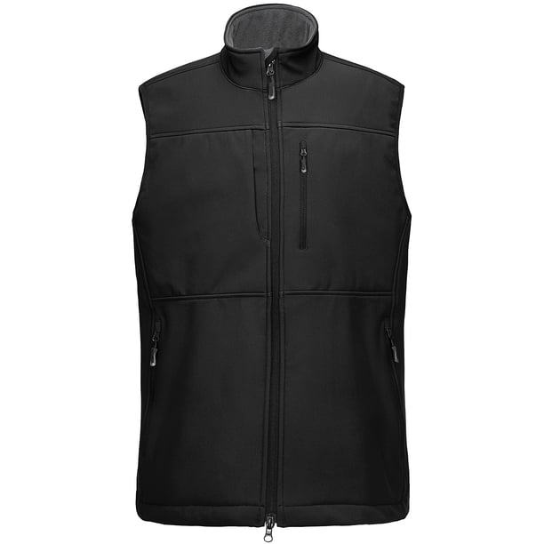 Chaleco Softshell ligero para hombre de 33 000 pies, chaqueta sin mangas a prueba de viento con cremallera y forro polar para Golf, correr, senderismo