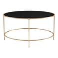 thumbnail image 3 of Llewellyn Glass Top Round Coffee Table, Gold, 3 of 6