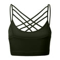 thumbnail image 3 of Women's Novelty Bras Seamless Triple Criss-Cross Front Bralette Sports Bra (No Pad), 3 of 4