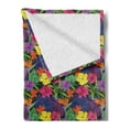 thumbnail image 2 of Colorful Soft Flannel Fleece Throw Blanket, Vibrant Colored Bedding Plants Hibiscus Bloom Floral Jungle in Summer Time, Cozy Plush for Indoor and Outdoor Use, 60" x 80", Multicolor, by Ambesonne, 2 of 5