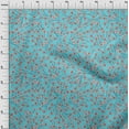 thumbnail image 4 of oneOone Polyester Spandex Turquoise Blue Fabric Floral Dress Material Fabric Print Fabric By The Yard 56 Inch Wide, 4 of 4