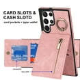 thumbnail image 4 of Dteck for Samsung Galaxy S23 Ultra Case with Card Holder,RFID Blocking PU Leather Wallet S23 Ultra Case with Ring Kickstand, Magnetic Back Flip Case Slim Phone Cover for Samsung S23 Ultra,Pink, 4 of 8