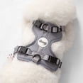 thumbnail image 3 of THE LICKER STORE Arlo Small Adjustable Soft Padded No Pull Pet Harness with 3 Buckles and 3 Leash Clips, Gray, HNS1001N, 3 of 8