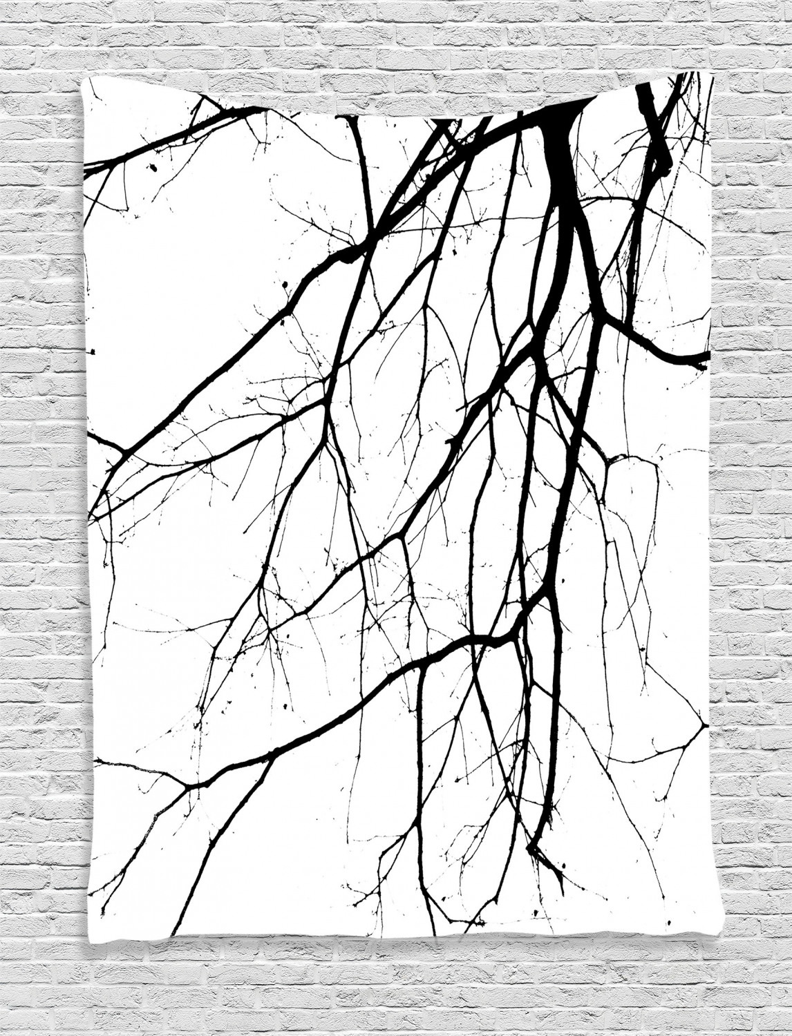 Black and White Tapestry, Macro Leafless Winter Tree Branches Idyllic