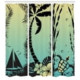 thumbnail image 3 of Ambesonne Turtle Shower Curtain, Grunge Tropical Land, 69"Wx75"L, Pale Yellow Mint Green, 3 of 3