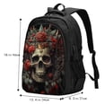 thumbnail image 4 of Yiaed Classical Rose Crown Skull Print Laptop Backpack,Business Travel Durable Laptops Backpack with USB Charging Port,Water Resistant College Computer Bag, 4 of 5
