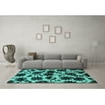 thumbnail image 3 of Ahgly Company Indoor Rectangle Oriental Turquoise Blue Industrial Area Rugs, 4' x 6', 3 of 4