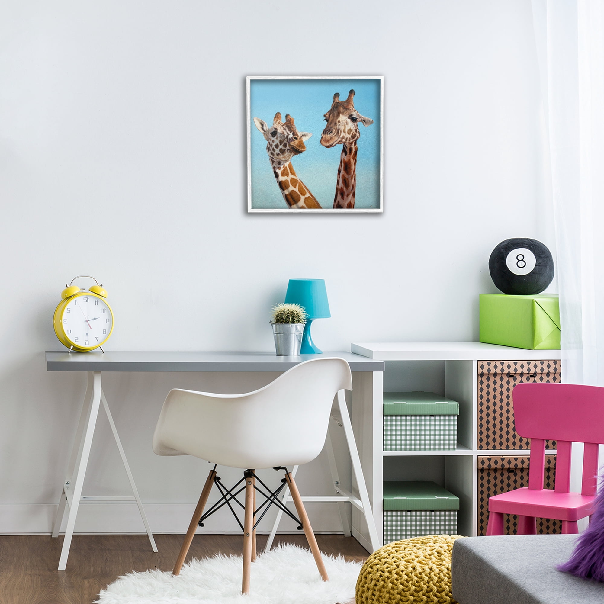 Stupell Industries Romantic Soulmate Giraffes White Framed Giclee Art, design by Lucia Heffernan