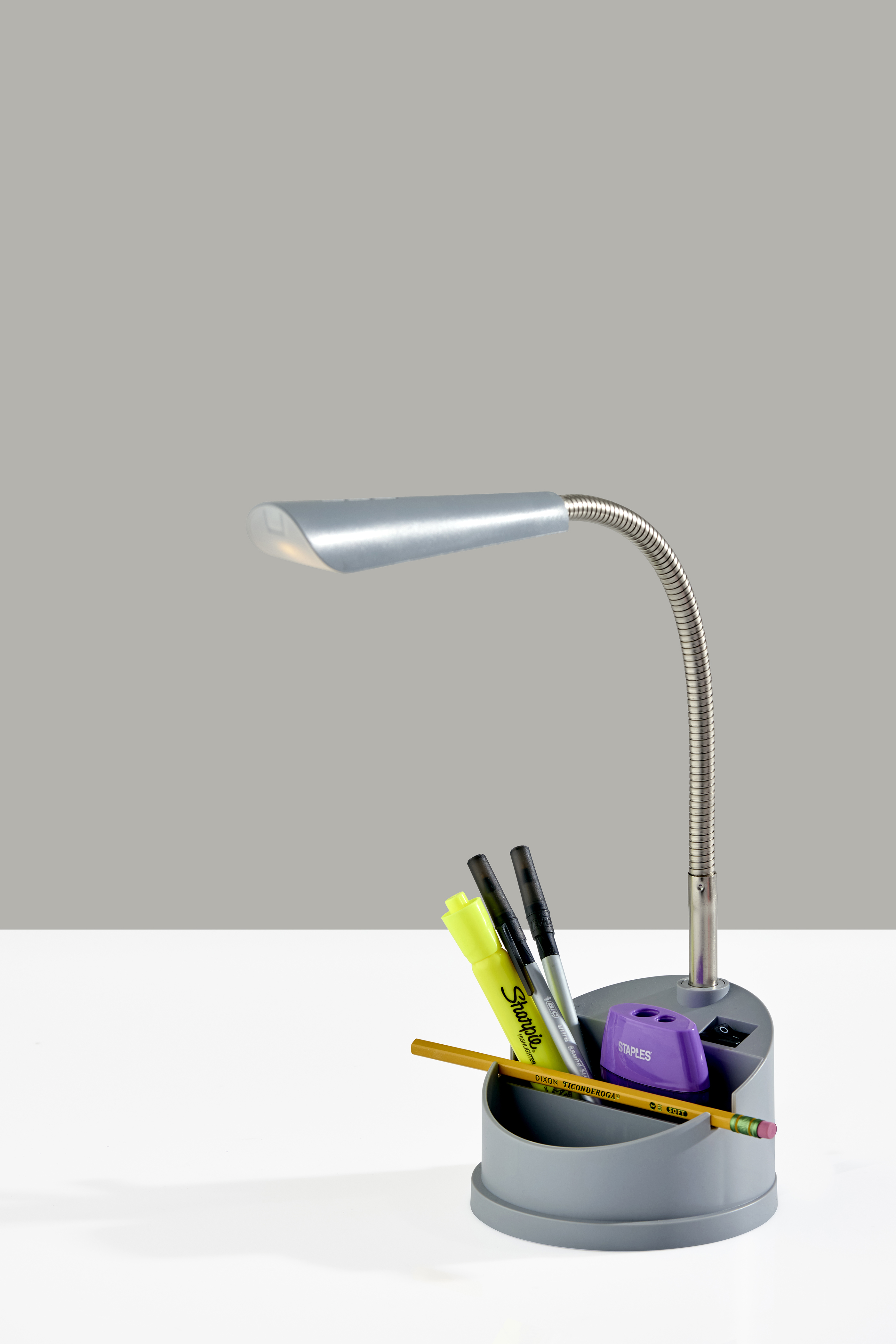 Mainstays Modern Gray LED Desk Organizer Lamp photo 5