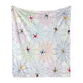 thumbnail image 1 of Spider Web Soft Flannel Fleece Throw Blanket, Colorful Networks and Characters Tile Design Graphic Art Abstract Insects, Cozy Plush for Indoor and Outdoor Use, 50" x 60", Multicolor, by Ambesonne, 1 of 6