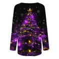 thumbnail image 4 of Uootdi Christmas Gifts Plus Size Long Sleeve Shirts Womens Xmas Tree Santa Gift Snowflake Deer Graphic Long Shirts Crewneck, 4 of 5