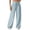 Blue, variant on Qholemyo Drawstring Pants for Women Casual Versatile Striped High Waist Pants Lightweight Wide Leg Loose Trousers