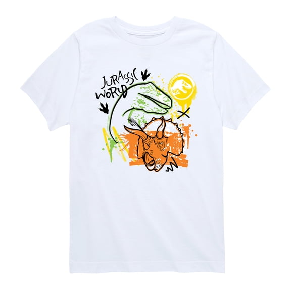 Jurassic World - Sketch Dinos - Youth Boys Short Sleeve Graphic T-Shirt
