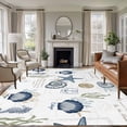 thumbnail image 2 of Rectangle Rug 6x9ft Area Rug, Nautical Starfish Shell Conch Area Rugs for Living Room Bedroom, Vintage Stamp Anchor Floor Mat Non-Slip Non-Shedding Carpet Indoor Accent Rugs, 2 of 9