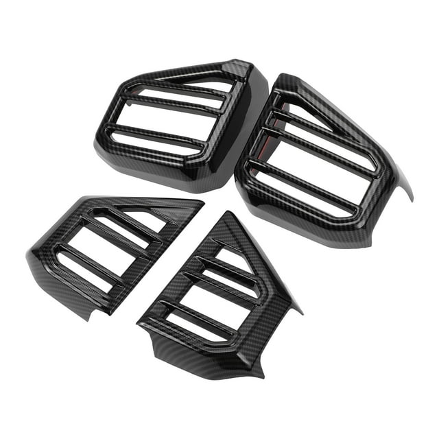 Accesorios Únicos 1 Juego de Cubierta de Ventilación Lateral del Tablero de AC para Toyota Tundra 22-24 Cubiertas de Ventilación del Tablero Patrón de Fibra de Carbono ABS Negro