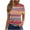 Hot Pink, variant on Classic Women's Summer Blouse Black Round-Neck Vertical White Stripes Short-Sleeve Tee – Sleek Summer Tops for Women, Stretchy Fabric T-Shirt