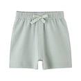 thumbnail image 2 of Diufon Kids Cotton Shorts Solid Color Shorts Summer Casual Elastic Waist Bow Lounge Shorts, 2 of 3