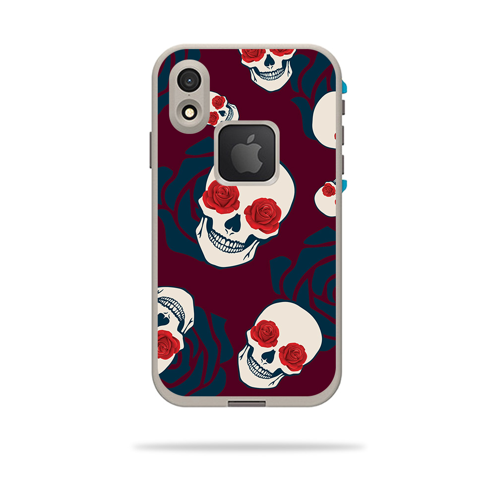 Skin Decal Wrap for LifeProof FRE iPhone XR Case sticker Skulls N Roses