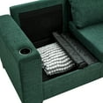thumbnail image 4 of Modern 2 Seaters Sofa, Polyester Upholstered Loveseat Couch with Cup Holders and Storage for Living Room Office Apartment, 4 of 11