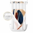 thumbnail image 2 of Navy Blue Burnt Orange No Hook Shower Curtain Waterproof,Bathroom Curtains with Snap in Liners and See Through Top Window,Abstract Contemporary Geometric Hotel Style Bathtub Curtains Shower 54"Wx78"L, 2 of 8