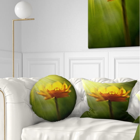 Designart 12" x 20" Yellow Polyester Throw Pillow
