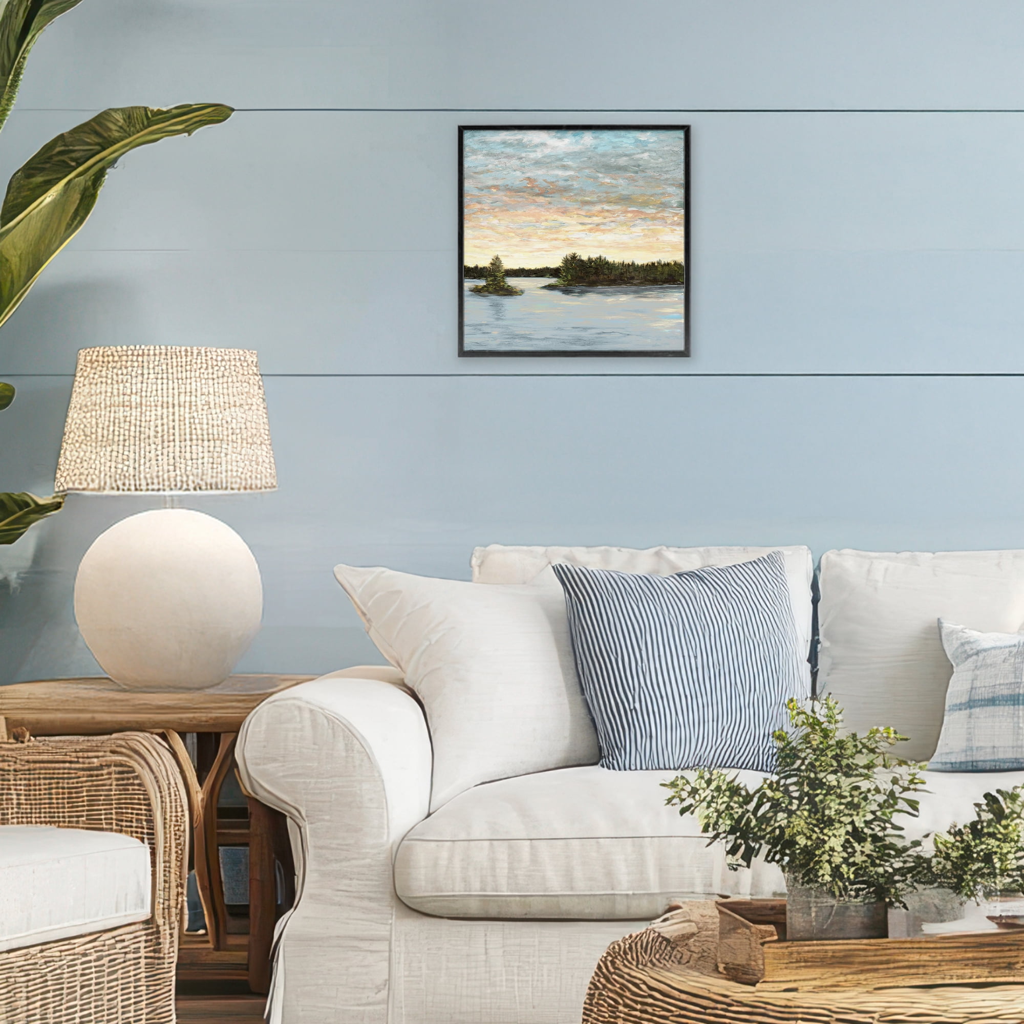 Stupell Industries Lake Shore at Sundown Black Framed Giclee Art, design by Julie DeRice