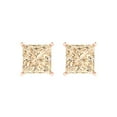 thumbnail image 3 of Clara Pucci 3Ct Natural Morganite Princess Cut VVS1 Push Back Stud 14k Solid hypoallergenic Gold Designer Earrings For February, 3 of 7