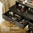thumbnail image 3 of COMHOMA Vanity Desk with Large Mirror and Lights, Makeup Table with 4 Drawers & Storage Shelves for Bedroom, Black, 3 of 9