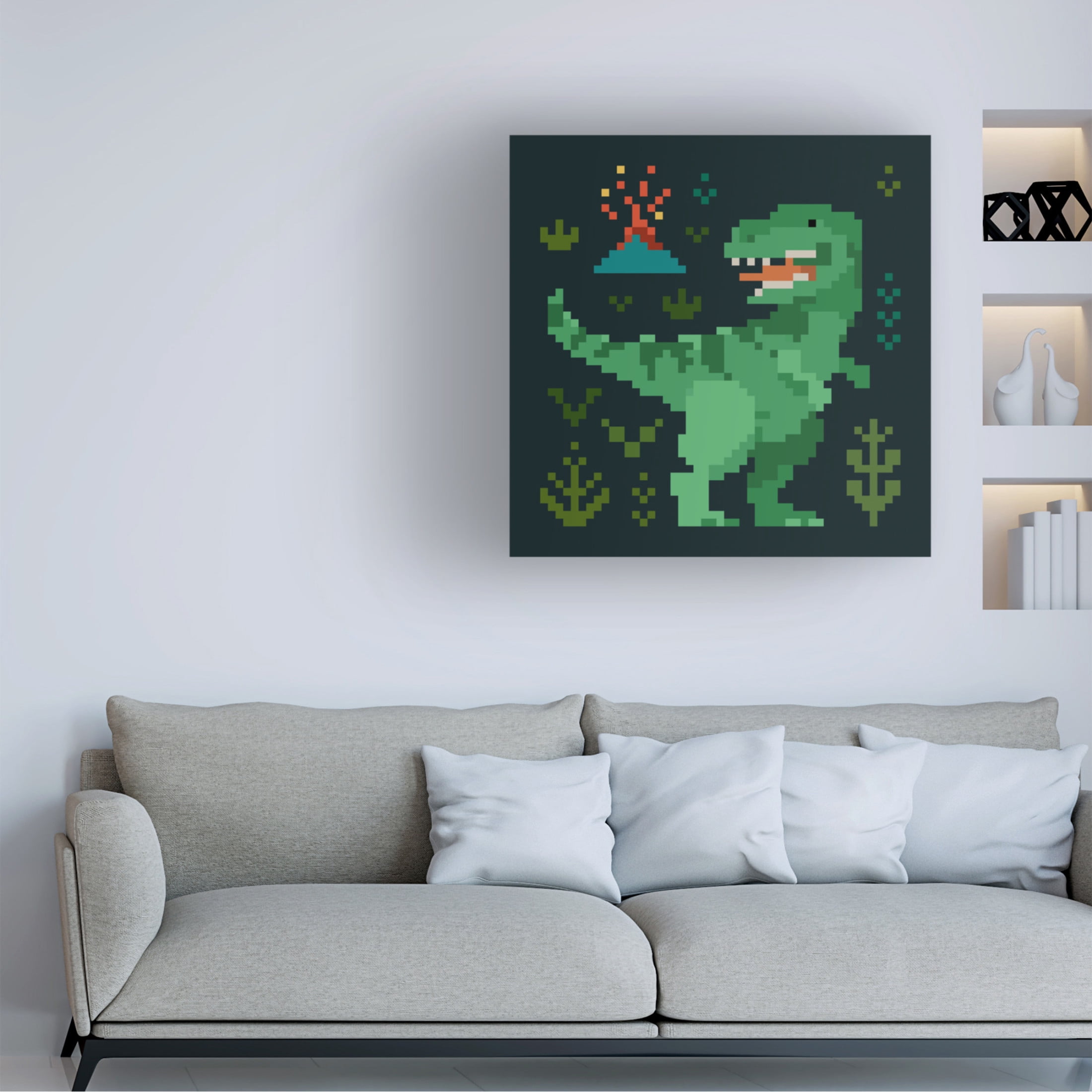 Trademark Fine Art Victoria Barnes Pixel Dinos II Canvas Wall Art