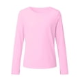 thumbnail image 5 of Yhhting Big Girls Tops Long Sleeve Crew Neck Solid Color Top Girls Breathable Lightweight Play And Sports Daily Top, 11-12 Years, 5 of 5