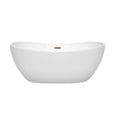thumbnail image 3 of Rebecca 60 Inch Freestanding Bathtub in White with Brushed Nickel Drain and Overflow Trim, 3 of 8