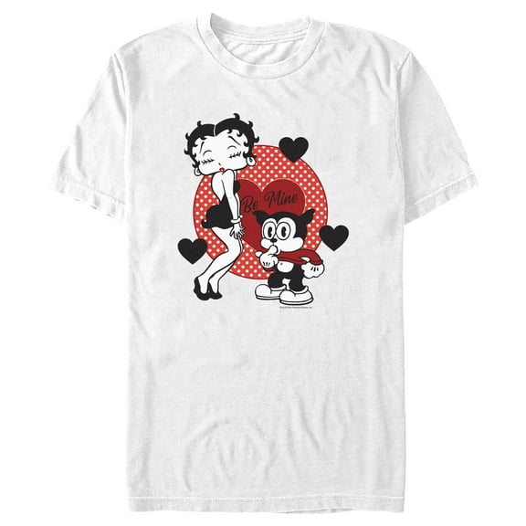 Men's Betty Boop Valentine's Day Bimbo Be Mine  Graphic Tee White Medium
