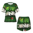 thumbnail image 5 of "Wukai Merry Christmas Women's Pajama Set - Short-Sleeve Top and Shorts with Elastic Waistband and Pockets for Loungewear, Yoga, and Casual Wear-XX-Large, 5 of 8