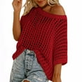 thumbnail image 2 of Taqqpue Women's Crochet Top Shirts Long Sleeve Hollow Out Summer Sweater Knit Cover Up Blouse for Women, 2 of 7