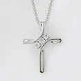 thumbnail image 3 of 1Ct Round Cut Lab Created Diamond Women's Cross Pendant Necklace 14k White Gold Plated Free Chain 18", 3 of 4