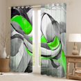 thumbnail image 2 of Homewish Green Swirl Geometric Kitchen Curtains,Modern Abstract Black Out Curtains Pack of 2 (42x63 Each), 2 of 6