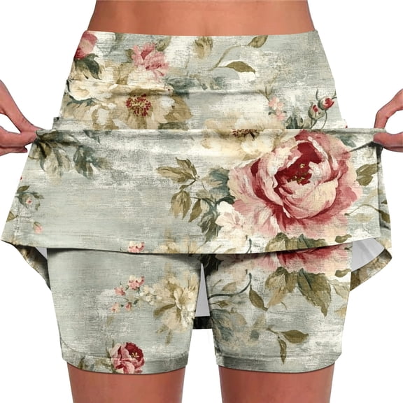 Summer Shorts for Women,Skorts for Women High Waist Athletic Tennis Golf Skirts Comfy Lightweight Workout Running Biker Shorts