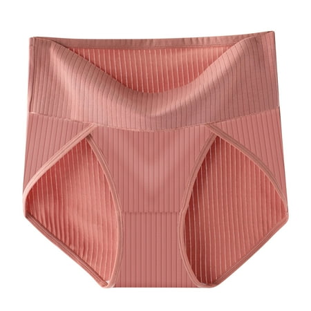 Xunlbb Underwear Women Pack Women s Solid Plus Size XL-5XL Casual High Waisted Cotton Underwear Ladies Soft Full Briefs Panties Soft Breathable Super Stretchy Ladies Briefs (Hot Pink 4XL)